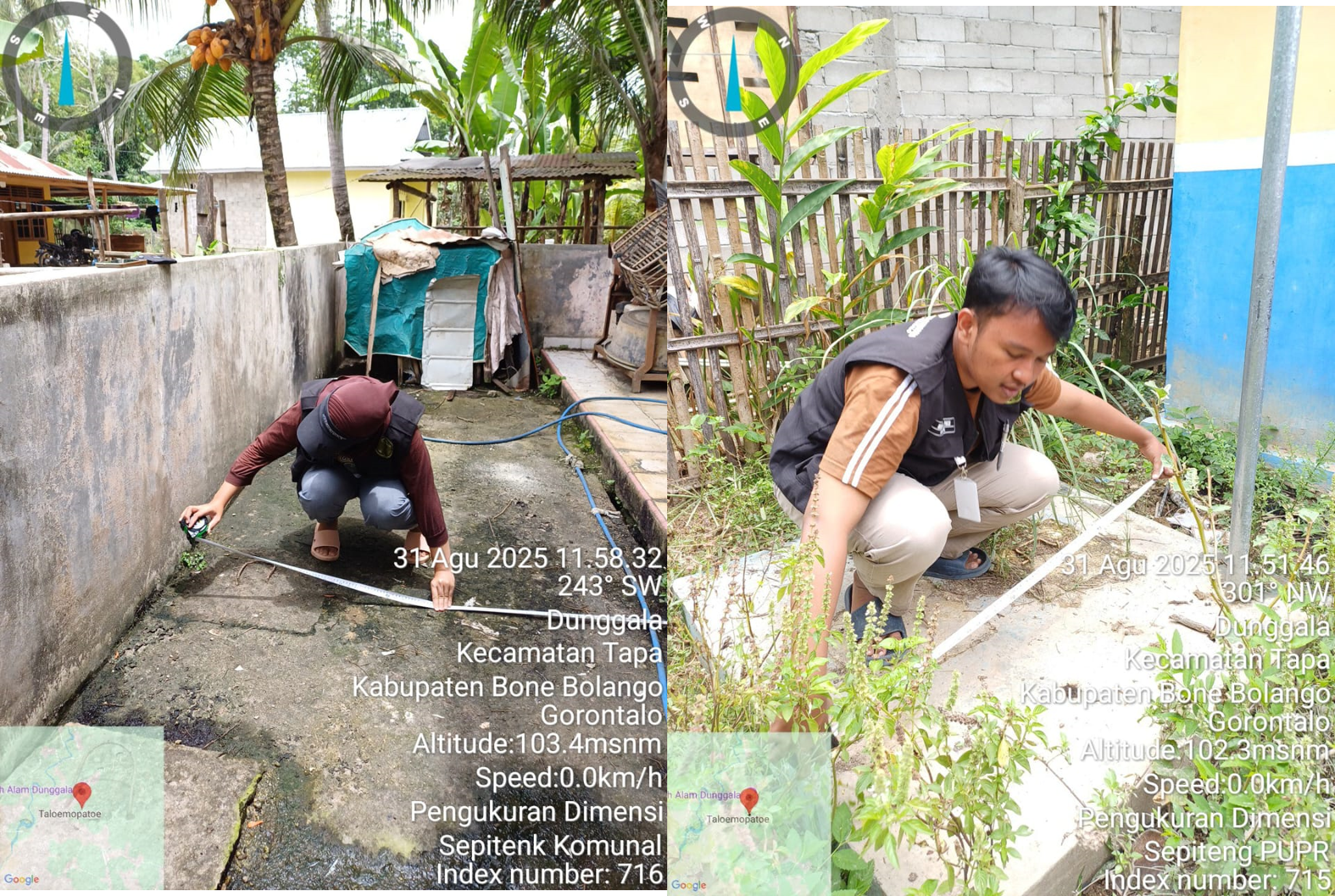 Pengukuran Jarak Septictank untuk Proposal Penyedotan Tinja